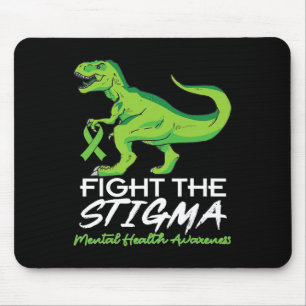 Fight Stigma Mental Health Awareness Lime Green Di Mouse Mat