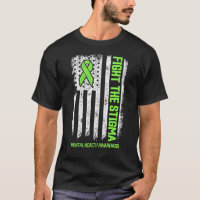 Fight Stigma Mental Health Awareness Us Flag Green
