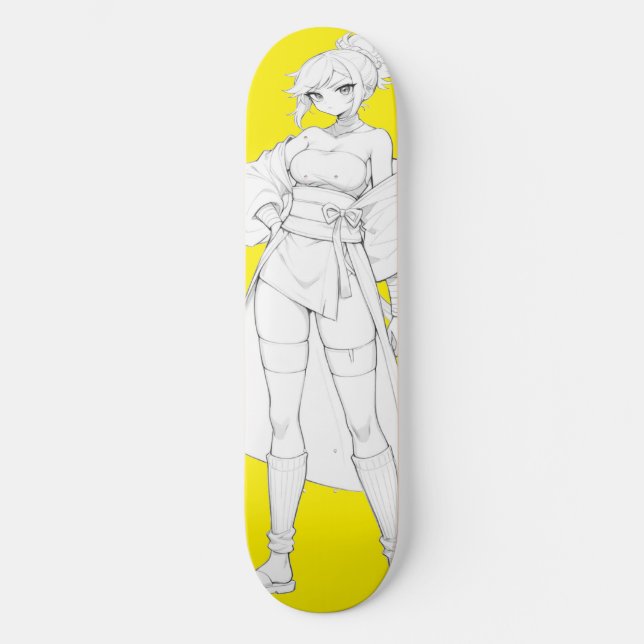 Fight Style Anime Girl Skateboard Deck (Front)