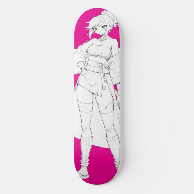 Fight Style Anime Girl Skateboard Deck (Front)