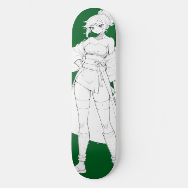 Fight Style Anime Girl Skateboard Deck (Front)