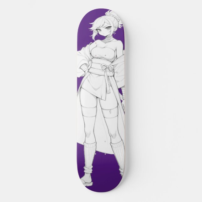 Fight Style Anime Girl Skateboard Deck (Front)