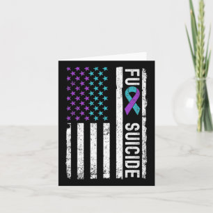 Fight Suicide Awareness And Prevention American Fl Card
