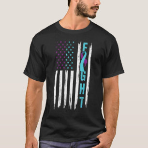 Fight Suicide Prevention Awareness American Flag P T-Shirt