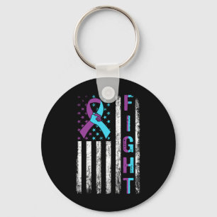 Fight Suicide Prevention Awareness American Flag R Key Ring