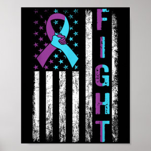 Fight Suicide Prevention Awareness American Flag R Poster