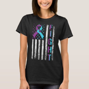 Fight Suicide Prevention Awareness American Flag R T-Shirt