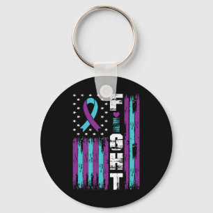 Fight Suicide Prevention Awareness Patriotic Ameri Key Ring