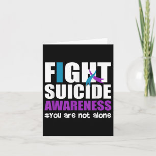 Fight Suicide Prevention Awareness Teal Purple Rib Card