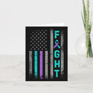 Fight Suicide Prevention Awareness Us American Fla Card