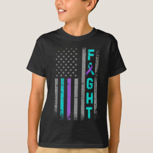 Fight Suicide Prevention Awareness Us American Fla T-Shirt