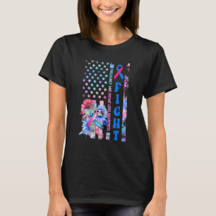 Fight Sunflower Christian USA Flag Pregnancy & Inf T-Shirt