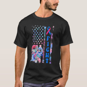 Fight Sunflower Christian USA Flag Pregnancy & Inf T-Shirt