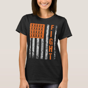 fight.support for Leukemia Awareness orange Ribbon T-Shirt
