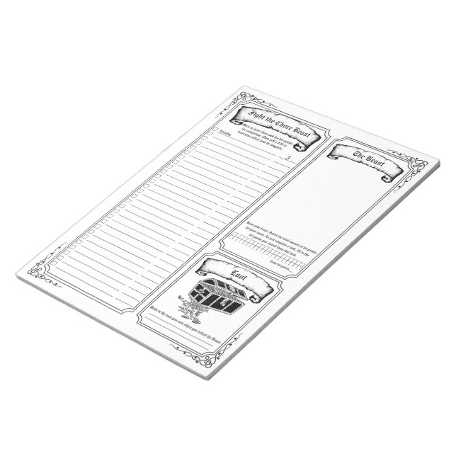 Fight the Chore Beast Blank Notepad (Angled)