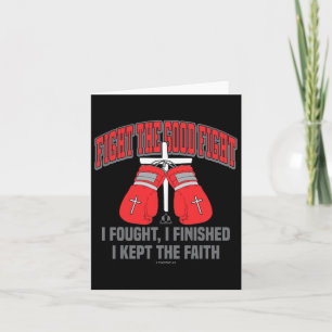 Fight The Good Fight Boxing Gloves Christian Desig Card