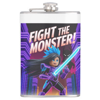 Fight the monster hip flask