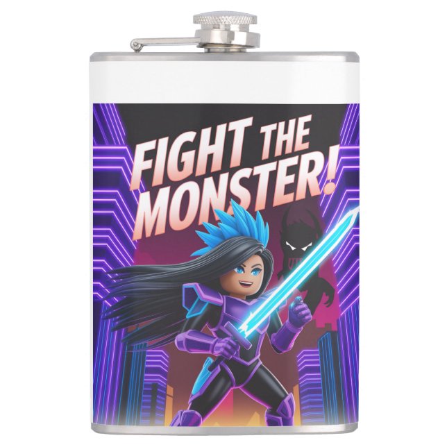 Fight the monster  hip flask (Front)