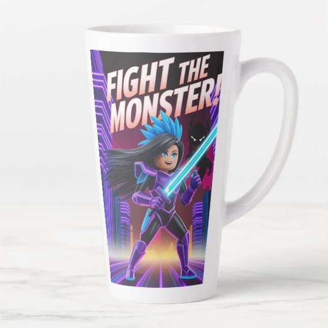 Fight the monster  latte mug (Right)