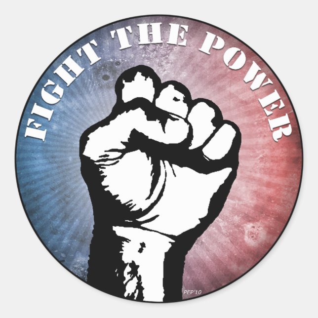 Fight The Power Classic Round Sticker (Front)