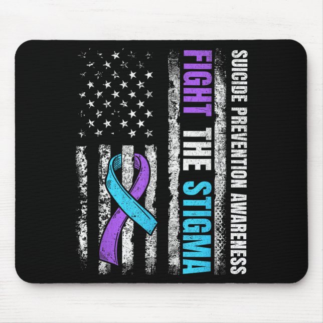 Fight The Stigma Aamerican Flag Prevention Mouse Mat (Front)