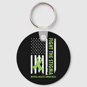 Fight The Stigma American Flag Mental Health Aware Key Ring