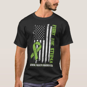 Fight The Stigma American Flag Mental Health Aware T-Shirt