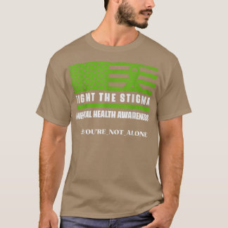 Fight The Stigma American Flag Mental Health Aware T-Shirt