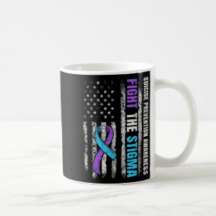 Fight The Stigma American Flag Suicide Prevention  Coffee Mug
