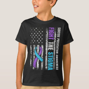 Fight The Stigma American Flag Suicide Prevention T-Shirt