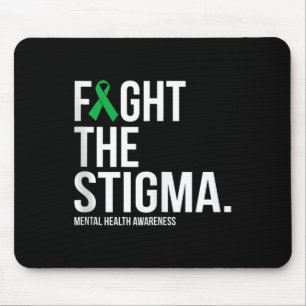 Fight The Stigma Green Ribbon Mental Health Awaren Mouse Mat