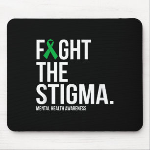 Fight The Stigma Green Ribbon Mental Health Awaren Mouse Mat