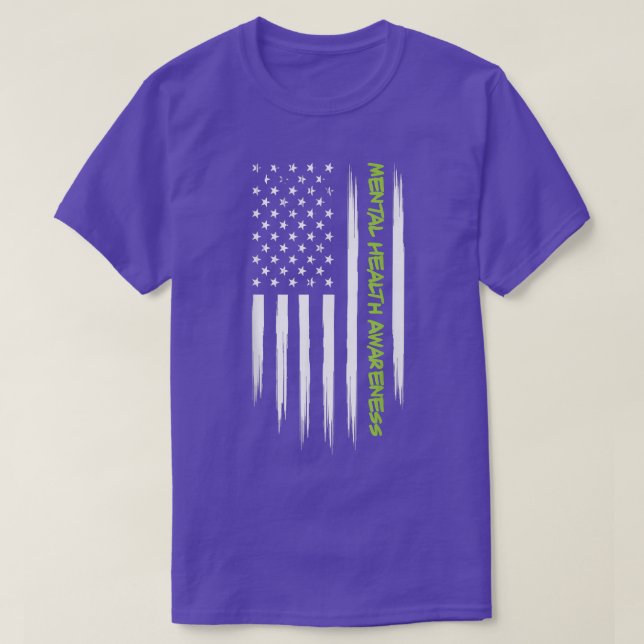 Fight The Stigma Green Ribbon Mental Health Awaren T-Shirt (Design Front)