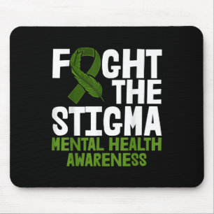 Fight The Stigma Green Ribbon Shirts Mental Health Mouse Mat