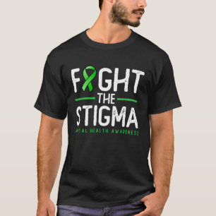 Fight The Stigma  Green Ribbon Tee Mental Health A