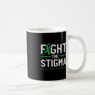 Fight The Stigma Mental Health Awareness Green Rib Coffee Mug