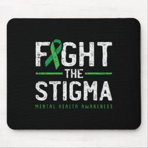 Fight The Stigma Mental Health Awareness Green Rib Mouse Mat