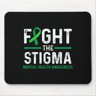 Fight The Stigma Mental Health Awareness Green Rib Mouse Mat