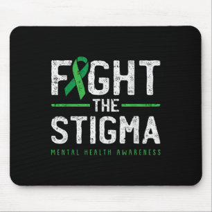 Fight The Stigma Mental Health Awareness Green Rib Mouse Mat