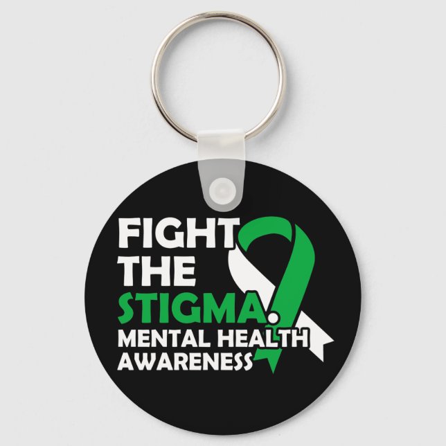 Fight The Stigma. Mental Health Awareness Key Ring (Front)