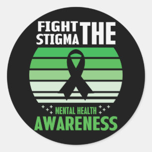 Fight The Stigma Mental Health Awareness Month Classic Round Sticker