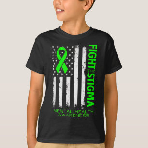 Fight The Stigma Mental Health Awareness Ribbon Am T-Shirt