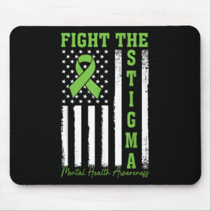 Fight The Stigma Mental Health Awareness Usa Flag Mouse Mat