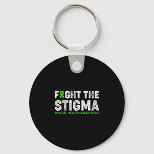 Fight the stigma mental health awareness warrior key ring