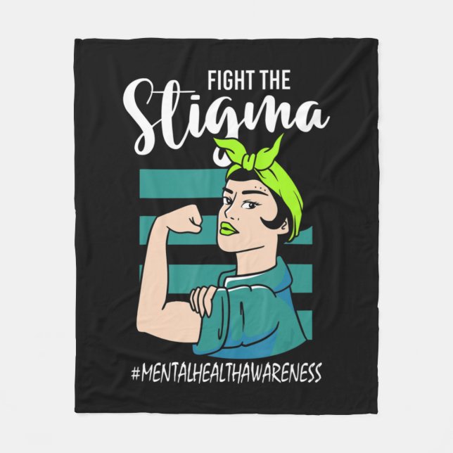Fight The Stigma Mind Stability Awareness  Fleece Blanket (Front)