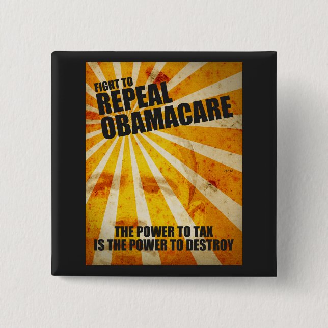 Fight To Repeal Obamacare 15 Cm Square Badge (Front)