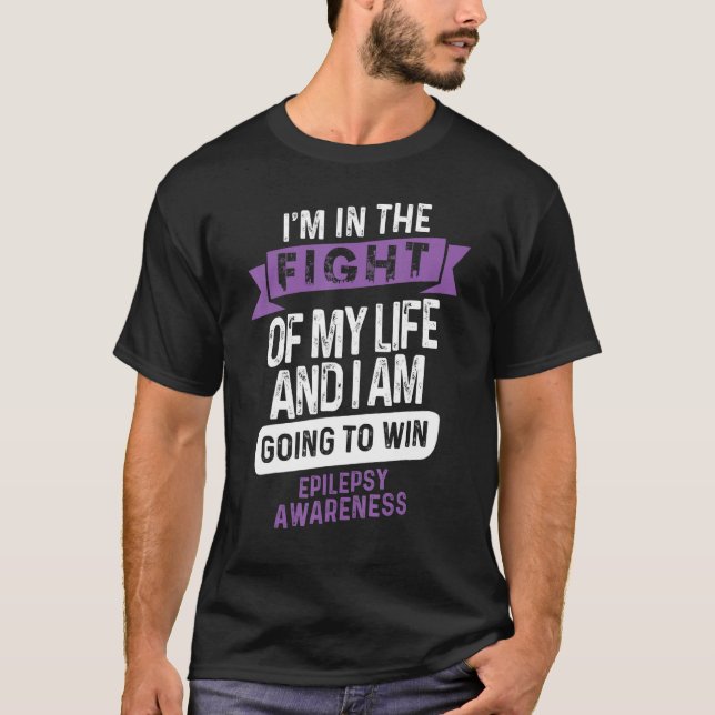 Fight to Win Epilepsy Awareness Supporter Ribbon T-Shirt (Front)