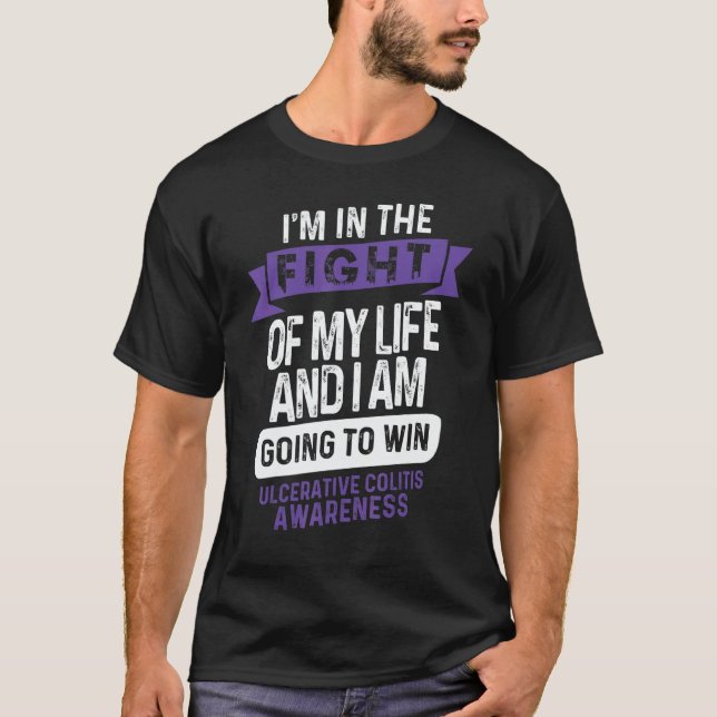 Fight to Win Ulcerative Colitis Awareness Supporte T-Shirt (Front)