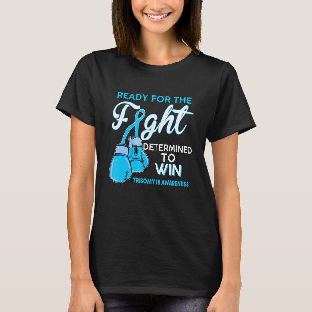 Fight Trisomy 18 Awareness Blue Butterfly T-Shirt (Front)