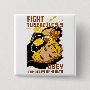Fight Tuberculosis 15 Cm Square Badge
